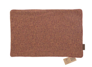 Sari-Kissenbezug 60x40 cm aus warmbrauner Seide mit dezenter, strukturierter Oberfläche und einzigartigem, von Indien inspiriertem Boho-Stil.