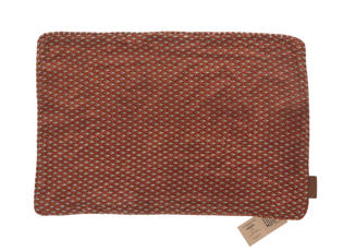 Seidenkissenbezug 60 x 40 cm in warmem Terrakotta mit feinem, gleichmäßigem Muster in Dunkelbraun und Beige, orientalisch-ethnisch, Boho-Stil, Sari-Kissen
