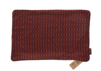 Seidenkissenbezug 60x40 cm in Rotbraun mit kleinen, regelmäßigen Punkten und indischem, ethnischem Boho-Vintage-Sari-Kissen