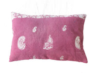 Sari pillowcase 60x40 in vintage boho style with colorful oriental patterns in yellow/beige, black and pink (unique Indian pillowcase)