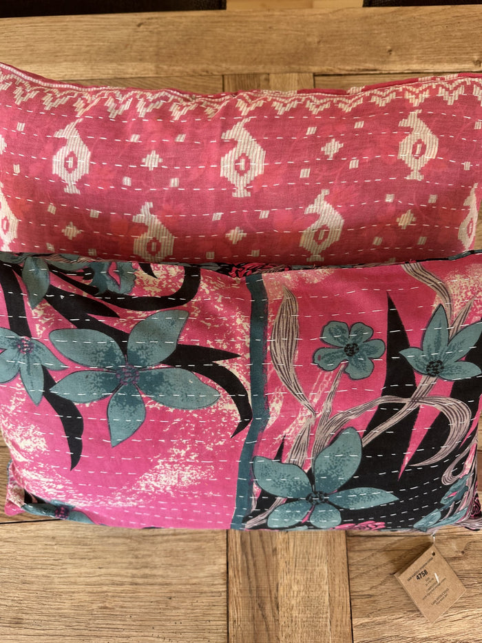 Kantha Duo 05 – 2 Sari pudebetræk 30×50 – Quote Copenhagen