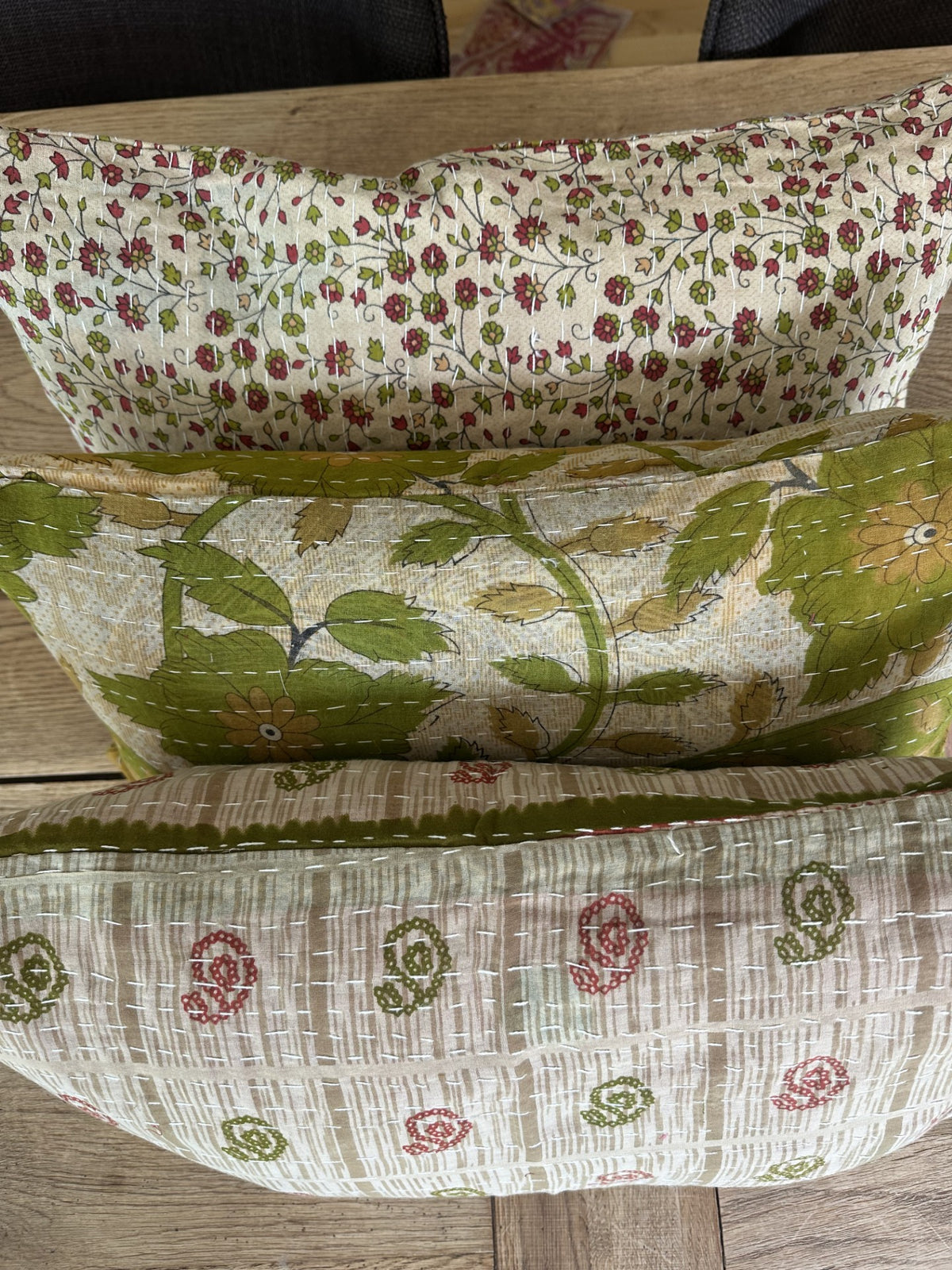 Kantha Trio 18 – 3 Sari pudebetræk 30×50 – Quote Copenhagen