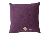 Sari pillowcase 50x50 in dark purple with fine structures and discreet white dot patterns - vintage Indian boho sari pillow in unique ethnic style